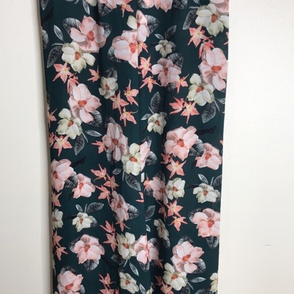 Show me your Mumu semi-sheer wide leg flare loose floral pants size medium - Picture 3 of 12